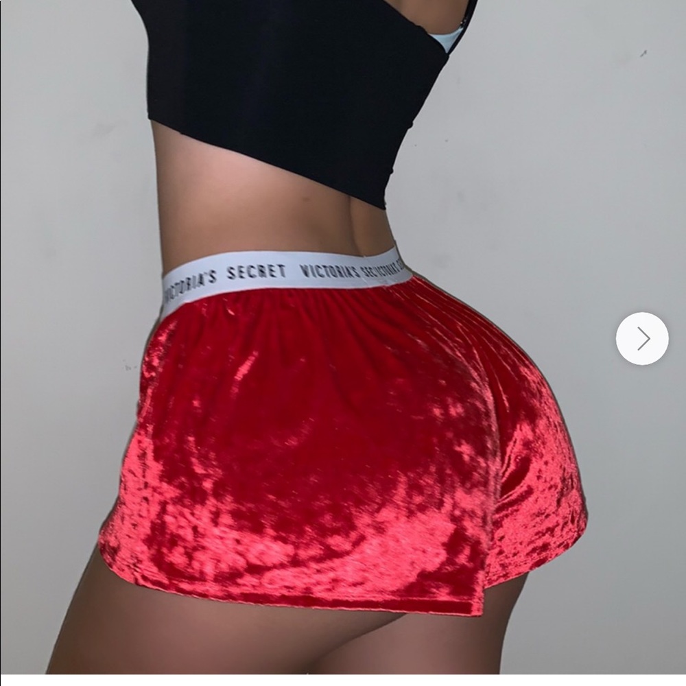 Victoria’s Secret logo velvet shorts